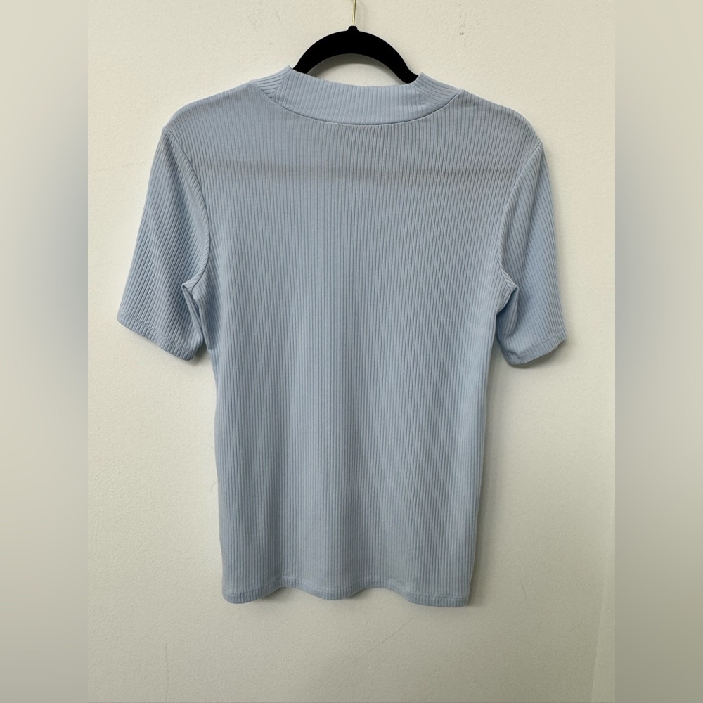 Scotch & Soda Sky Blue Ribbed Tee - Picture 2 of 4